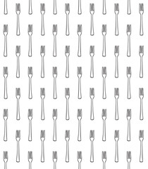 Vector seamless pattern of hand drawn doodle sketch outline fork isolated on white background