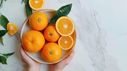 Orange on white background in studio