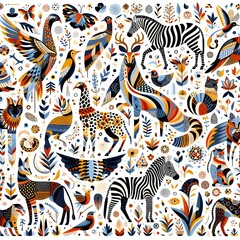 Fototapeta na wymiar seamless pattern with zebra