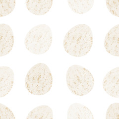 Seamless pattern with easter eggs, hand drawn illustration in watercolor style