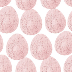 Fototapeta premium Seamless pattern with easter eggs, hand drawn illustration in watercolor style