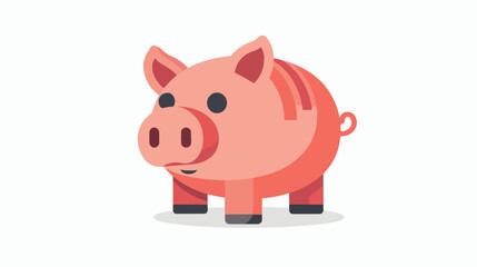 Piggy bank vector icon flat vector isolated on white