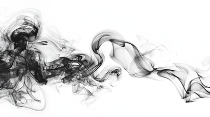 Abstract smoke,  Personal vaporizers fragrant steam. The concept of alternative non-nicotine smoking. Black smoke on a white background. E-cigarette. Evaporator. Taking Close-up. Vaping. - obrazy, fototapety, plakaty