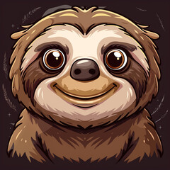 Naklejka premium cute sloth with big eyes and adorable smile