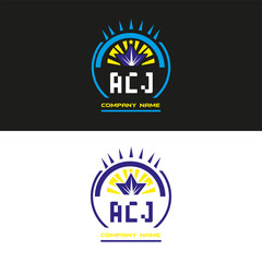 ACJ letter logo vector design on black and white color background ACJ letter logo icon design
