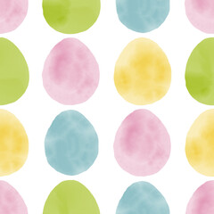 Obraz na płótnie Canvas Seamless pattern with easter eggs, hand drawn illustration in watercolor style