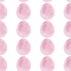 Seamless pattern with easter eggs, hand drawn illustration in watercolor style