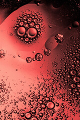 abstract red liquid with air bubbles