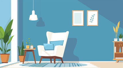 Pleasant image featuring a blue room flat vector isolated