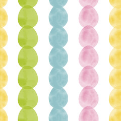Seamless pattern with easter eggs, hand drawn illustration in watercolor style