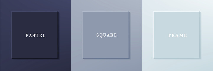 Set of abstract 3D luxry square frame border design. Collection of geometric scene for cosmetic product. Elements for design. Top view of podium or pedestal. EPS10 vector.