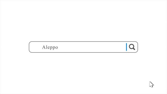 Aleppo in Search Animation. Internet Browser Searching