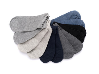 New Cotton Socks Isolated, Folded Sportswear Set, Classic Unisex Cotton Socks Collection