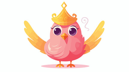 Princess bird icon. Animals and fairy tales 