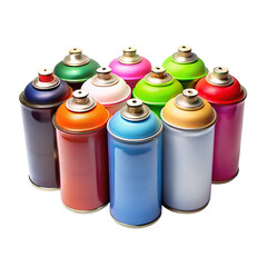 spray paint cans close up