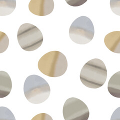 Seamless pattern with easter eggs, hand drawn illustration in watercolor style