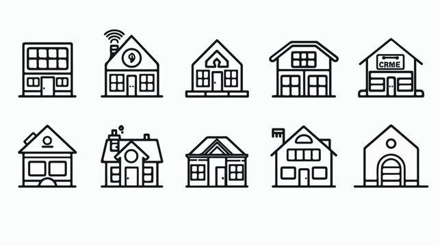 Real estate realtor deals full icon set. For sale