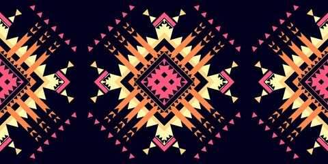 Ethnic seamless patterns with simple shapes. Tribal and ethnic fabrics. African, American, Mexican, Indian styles. Simple geometric pattern elements are best used in web design, textile printing.