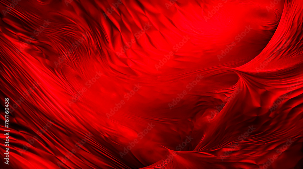 Poster a red fabric with a wave pattern