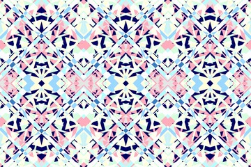 Ethnic seamless patterns with simple shapes. Tribal and ethnic fabrics. African, American, Mexican, Indian styles. Simple geometric pattern elements are best used in web design, textile printing.