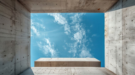 Against the backdrop of a blue sky, the image features a hollow core slab.