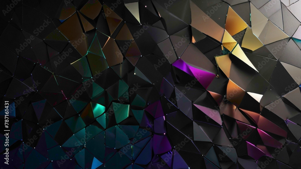 Aufkleber dark gradient background of the brick background with colorful waves and shining wall background wit