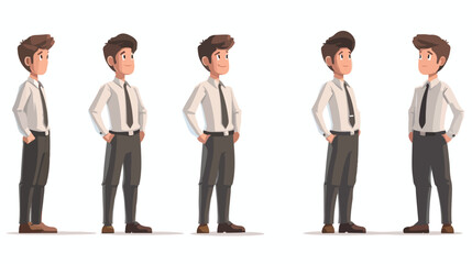 Render Character Businessman Illustration flat vector
