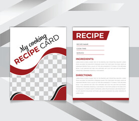 restaurant Recipe card design template for cookbook