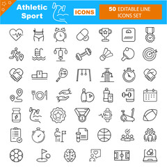 Set Icons of Athletic Sport. Vector illustration