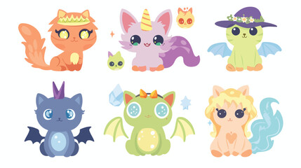 Round animal character game avatars design