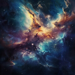 Fototapeta premium Cosmic Galaxy Themed Background - Space Galaxy Background