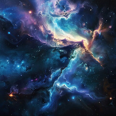 Obraz na płótnie Canvas Cosmic Galaxy Themed Background - Space Galaxy Background
