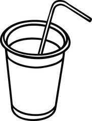 white plastic cup with straw