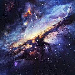 Fototapeta premium Cosmic Galaxy Themed Background - Space Galaxy Background