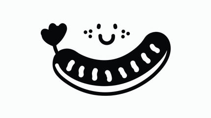 Sausage meat character line icon vector. sausage meat