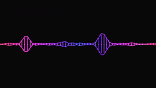 Colorful audio line and waveform spectrum animation, 4k