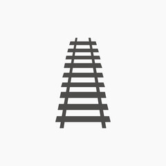 Railroad, railway track icon vector. train symbol