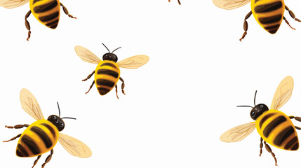 Seamless background design with angry bee illustration