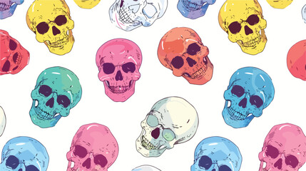 Seamless Colorful Skull Pattern. Seamless pattern