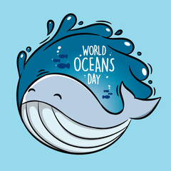 Vector Illustration Of World Oceans Day