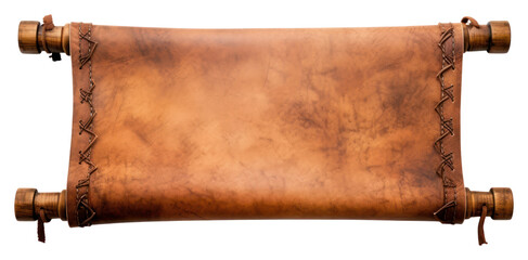 PNG Vintage scroll brown wood white background.
