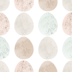 Seamless pattern with easter eggs, hand drawn illustration in watercolor style