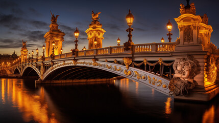 Fototapeta na wymiar bridge over the river in night