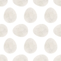 Seamless pattern with easter eggs, hand drawn illustration in watercolor style