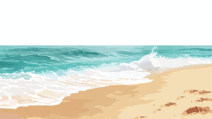 Fototapeta na wymiar Serene beach scene with golden sand and turquoise water