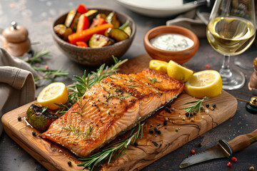 Sophisticated Culinary Experience: Golden-Crusted Salmon with Oven-roasted Veggies