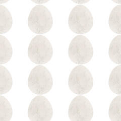 Seamless pattern with easter eggs, hand drawn illustration in watercolor style
