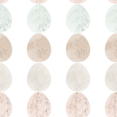 Seamless pattern with easter eggs, hand drawn illustration in watercolor style