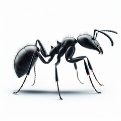 Image of isolated ant against pure white background, ideal for presentations
