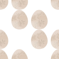 Seamless pattern with easter eggs, hand drawn illustration in watercolor style